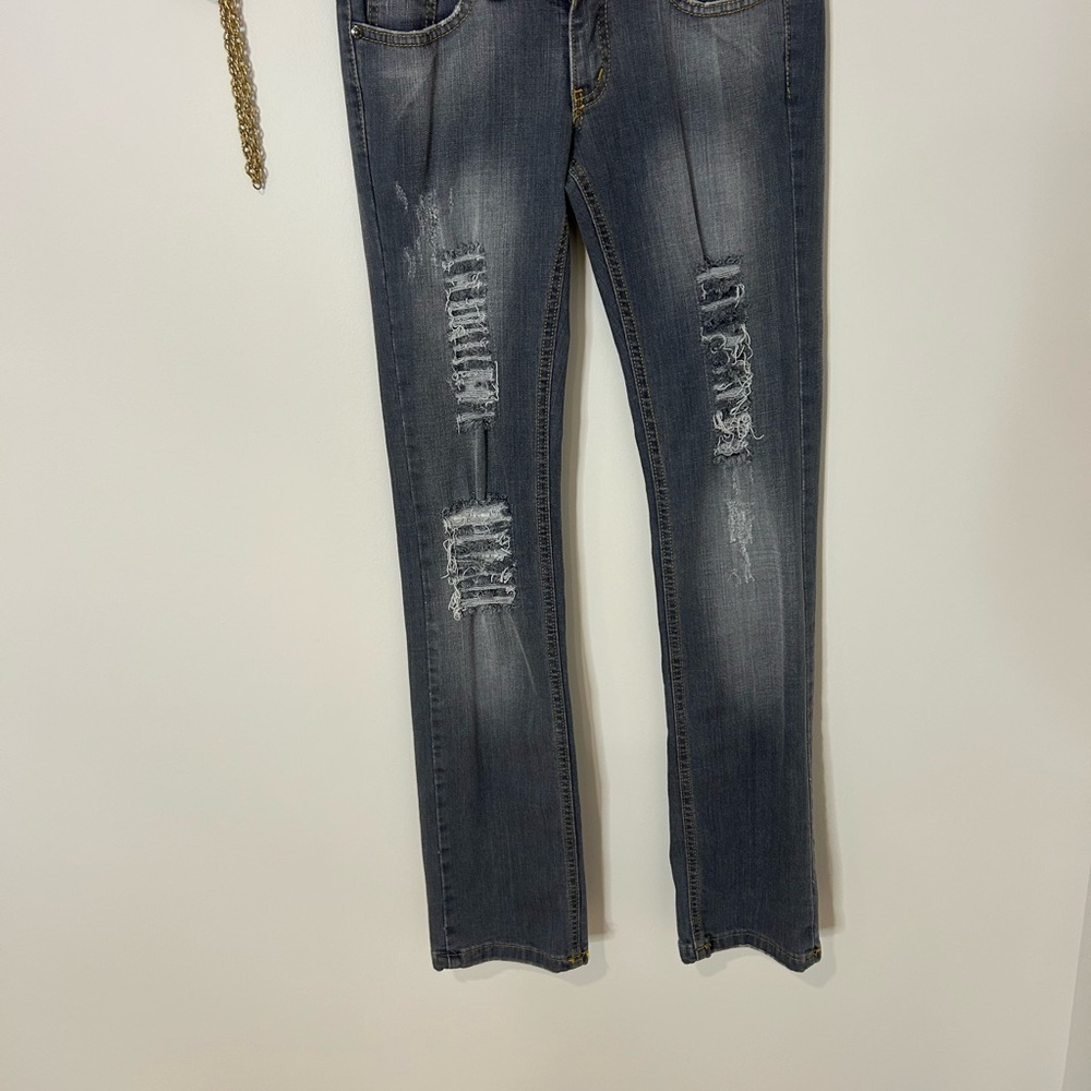 Beautiful Classic Gray distressed Jeans by Miss Miss❤️40/8 - Picture 4 of 14